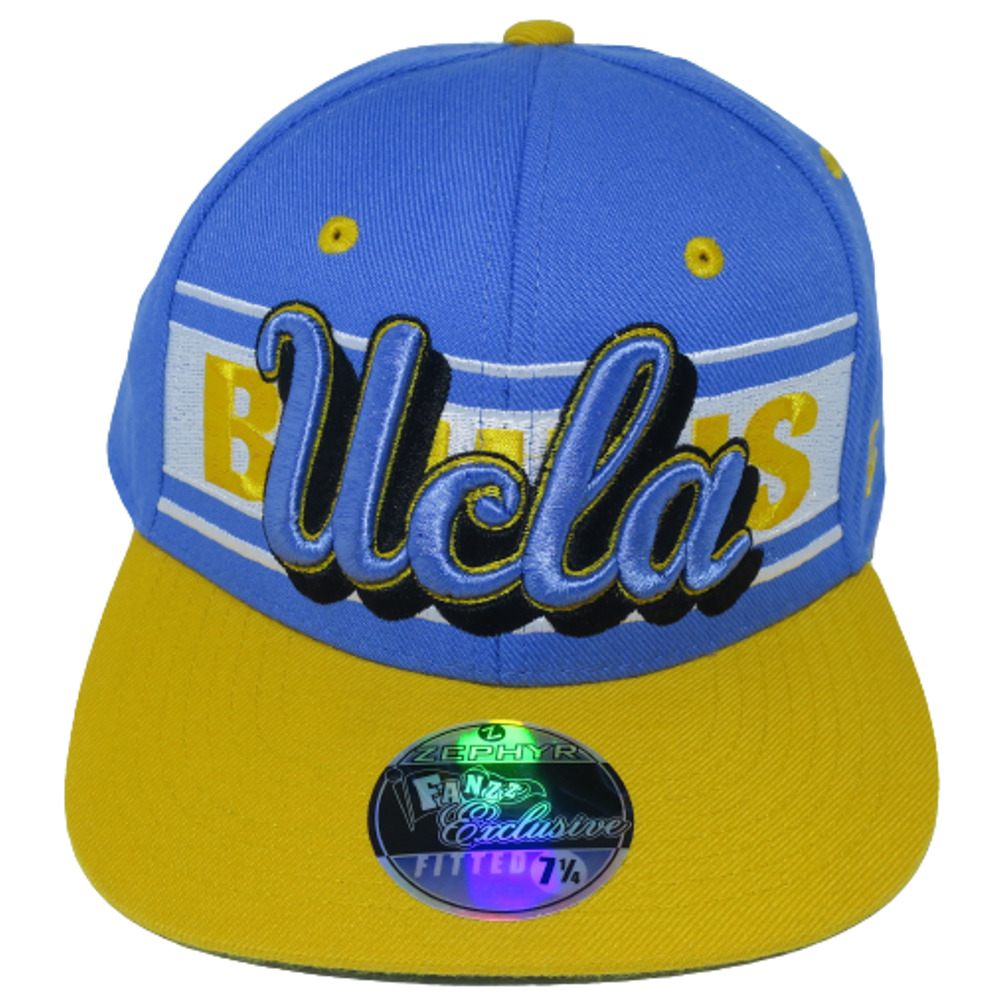 UCLA BRUINS 7 1/4 Zephyr Hat Stretch Fitted Cap Fanzz Exclusive NCAA Basketball